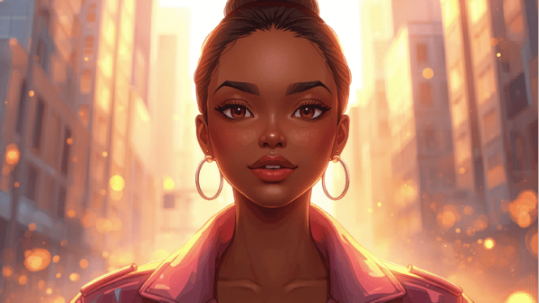 Glow Quest concept artwork with a skincare mentor and colorful routine map